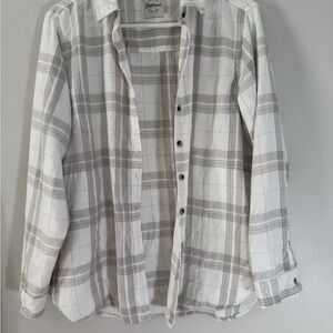 Jachs White and Gray Checkered Shirt